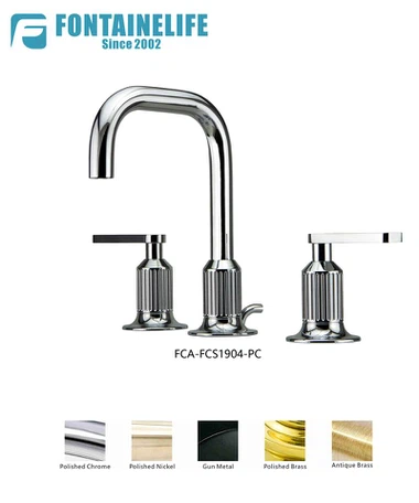 উচ্চ স্পাউট সহ কাস্টম 3-হোল বেসিন কল