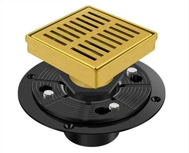 বর্গাকার ঝরনা ফ্লোর ফ্ল্যাঞ্জ সহ ড্রেন